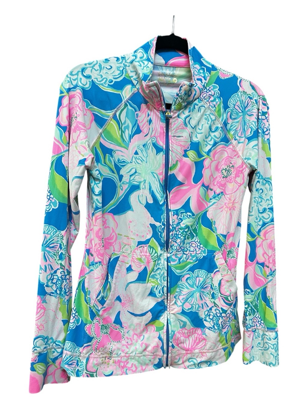 Lilly Pulitzer Blue Pink Green Floral Zip Jacket - Picture 2 of 9